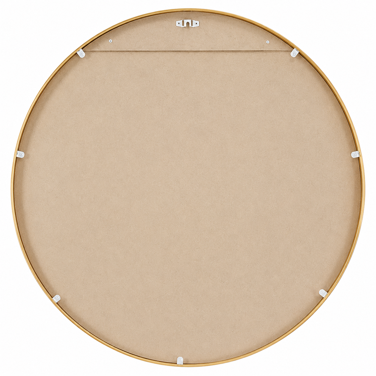 Wall mirror round brushed gold metal frame