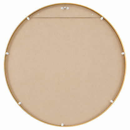 Wall mirror round brushed gold metal frame
