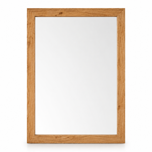Wall mirror oak wood frame