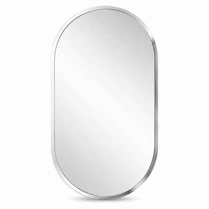 Wall mirror oval frameless bevelled edge