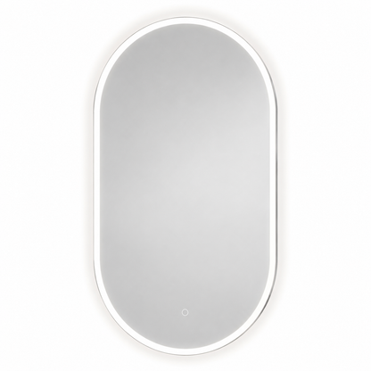 LED bathroom mirror oval frameless backlit