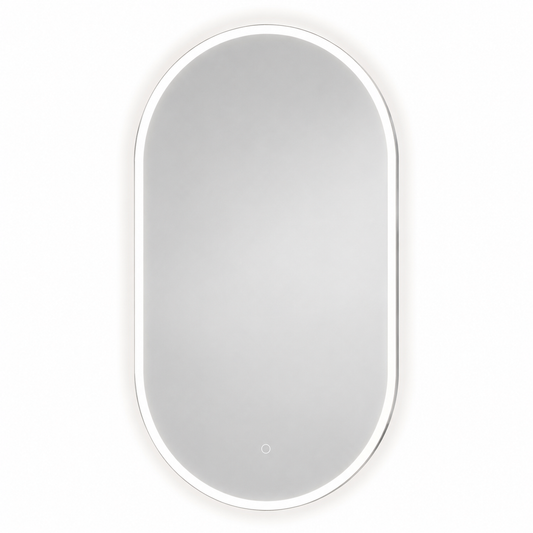 LED bathroom mirror oval frameless backlit